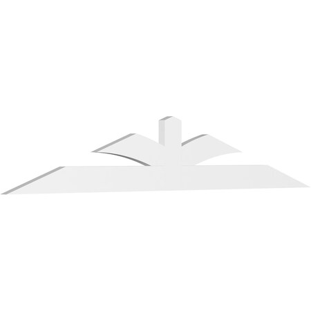Ekena Millwork Richland Architectural Grade PVC Gable Bracket, 108"W x 18"H x 2"D x 6"F, 4/12 Pitch GBP108X18X0206RIC00